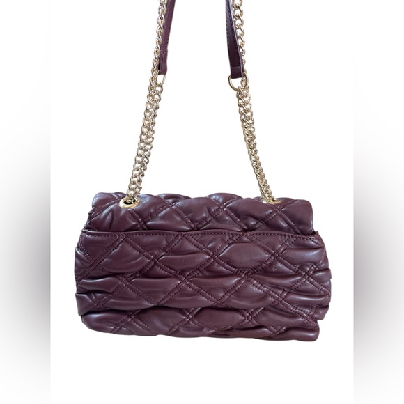 I.N.C International Concepts Soft Ajae Quilted Shoulder Bag Prune Maroon - Picture 3 of 10